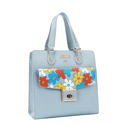 BOLSA DE TOTE POP FLORAL (AZUL)