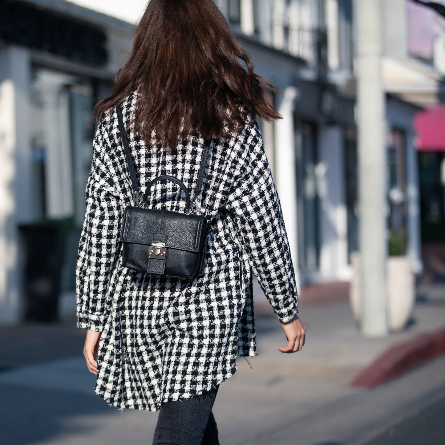 SUSU the Linda Black Crossbody Backpack Purse