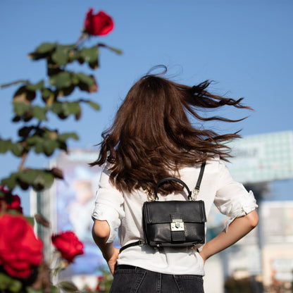 SUSU the Linda Black Crossbody Backpack Purse